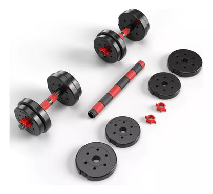 Set Mancuernas Barra Unibles 10kg Fitness Pesas Ajustables