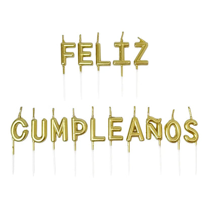 Velas Feliz Cumpleaños Letras Vela Torta Vela Cumpleaños