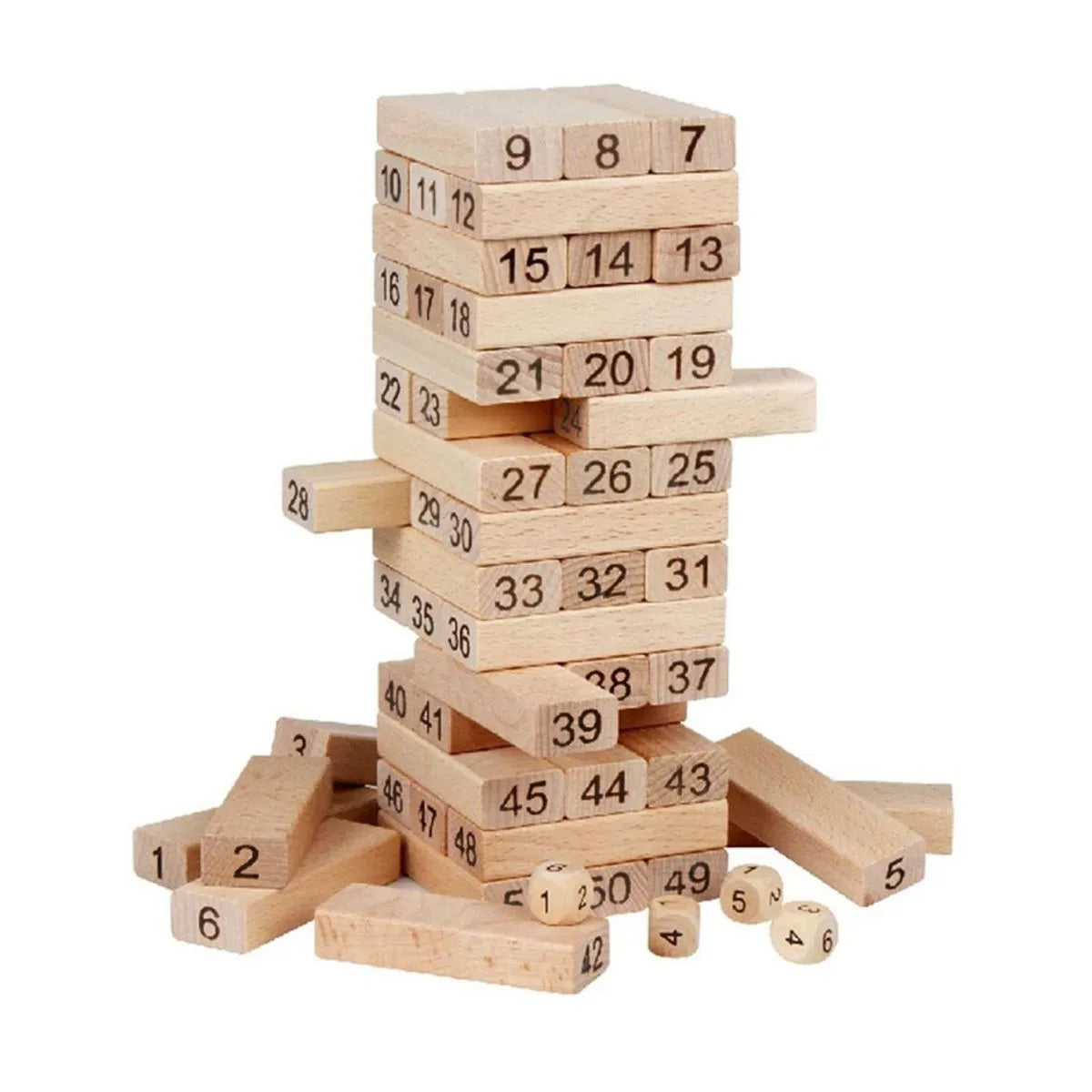 Juego Educativo Yenga Juego Mesa Numeros 54 Piezas Madera