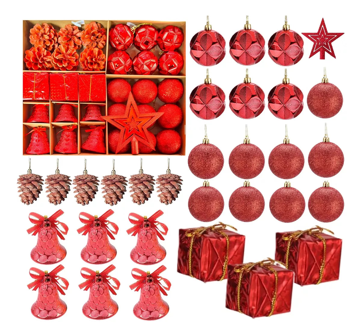 Pack X30 Bolas De Arbol De Navidad Esferas 9cm Decoracion