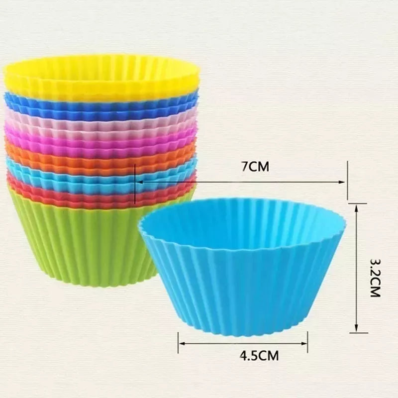 X12 Moldes Para Cupcakes Magdalenas Muffins Silicona Hornear