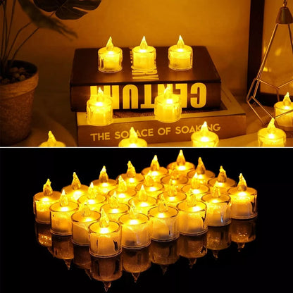 Pack 24 Velas Led Efecto Llama Decorativas Velas Led A Pila 4,6cm