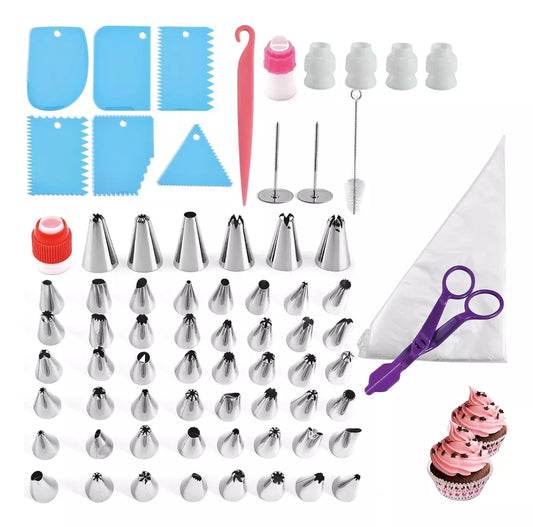 Set Kit De Decoración De Tortas Reposteria 72 Pcs Cupcake