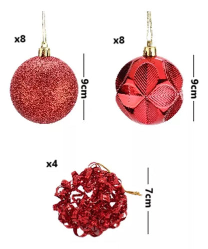 Pack X20 Bolas De Arbol De Navidad Esferas 9cm Decoracion