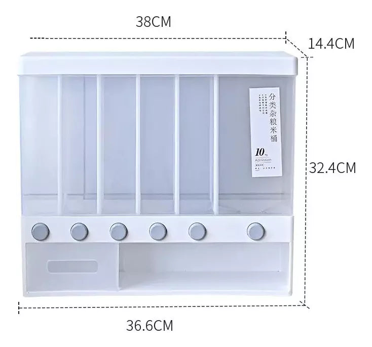 Dispensador Organizador 6en1 Cereal Granos Frutos Secos