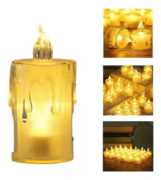 Pack 24 Velas Led Decorativas Efecto Llama Velas Led A Pila 6cm