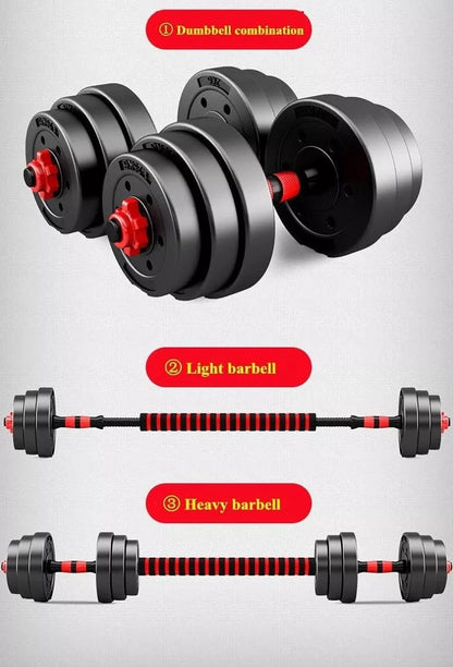 Set Mancuernas Barra Unibles 30kg Fitness Pesas Ajustables