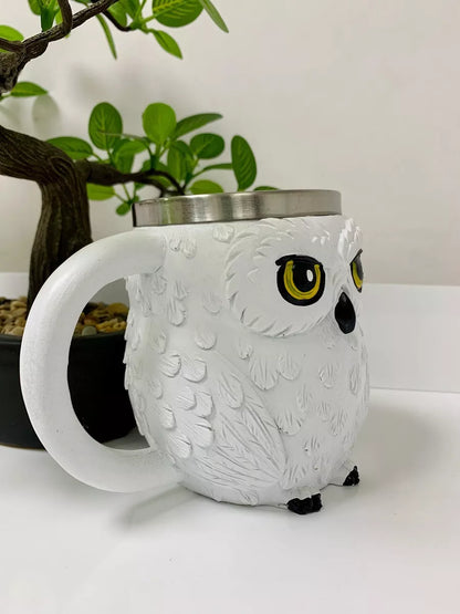 Tazón Mug Búho 330ml Acero Inoxidable Taza Creativa Cafe Te