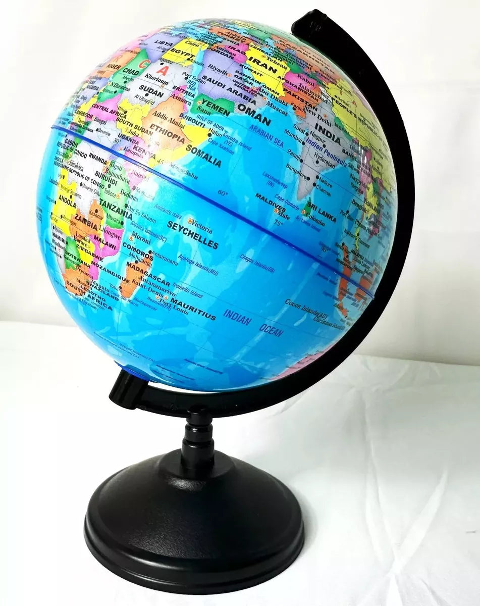 Globo Terraqueo Giratorio Con Base 14.2cm Mapa Mundi De Mesa