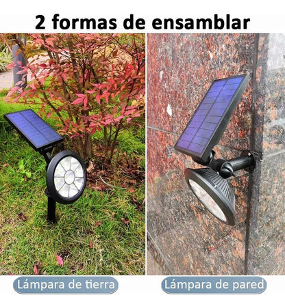 Lampara De Jardin Foco 9 Led Solar Césped Aire Libre Rgb