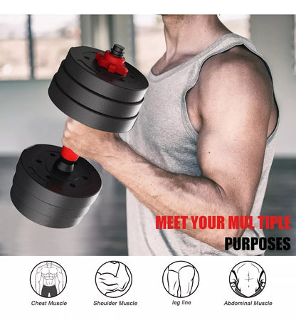 Set Mancuernas Barra Unibles 30kg Fitness Pesas Ajustables