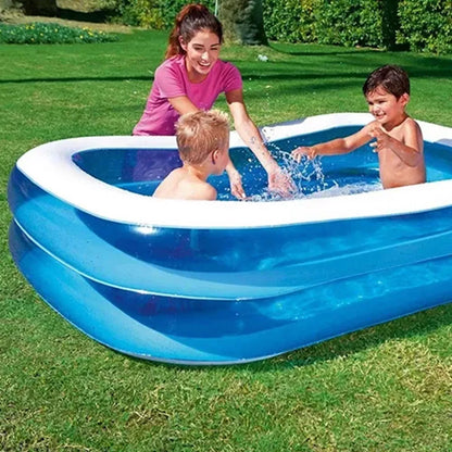 Piscina Inflable Plástico 2 Anillos Piscina Rectangular