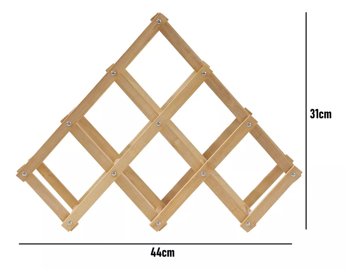 Porta Vino Botellas Plegable Soporte De Vino Madera 6 Pts.