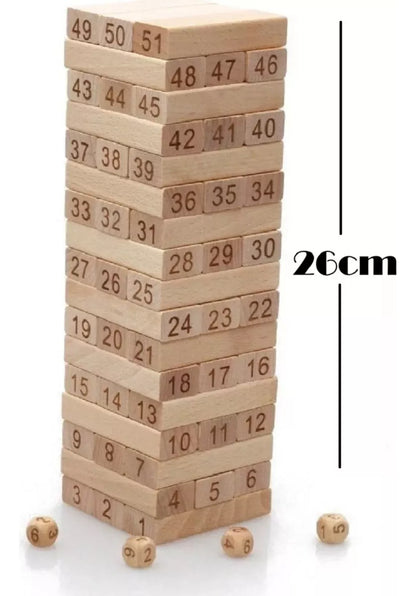 Juego Educativo Yenga Juego Mesa Numeros 54 Piezas Madera