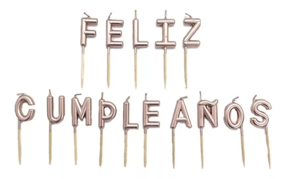 Velas Feliz Cumpleaños Letras Vela Torta Vela Cumpleaños