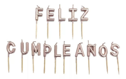 Velas Feliz Cumpleaños Letras Vela Torta Vela Cumpleaños