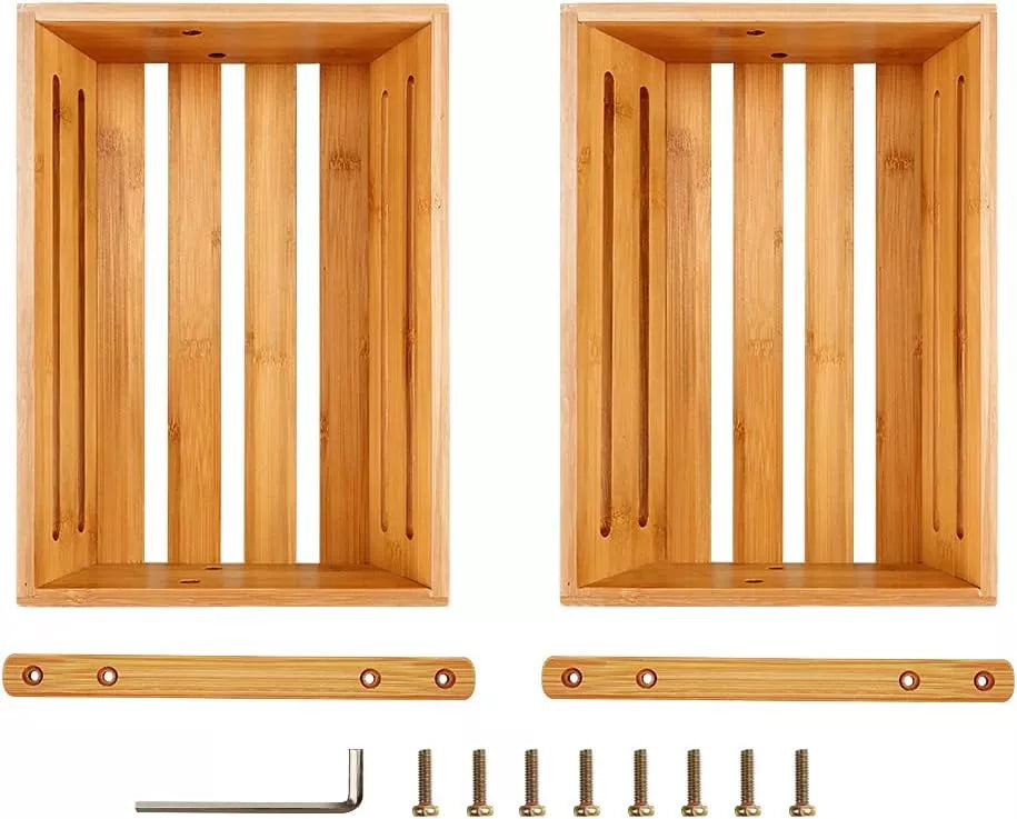 Frutero De Mesa Cesta 2 Niveles Organizador Madera Bambu