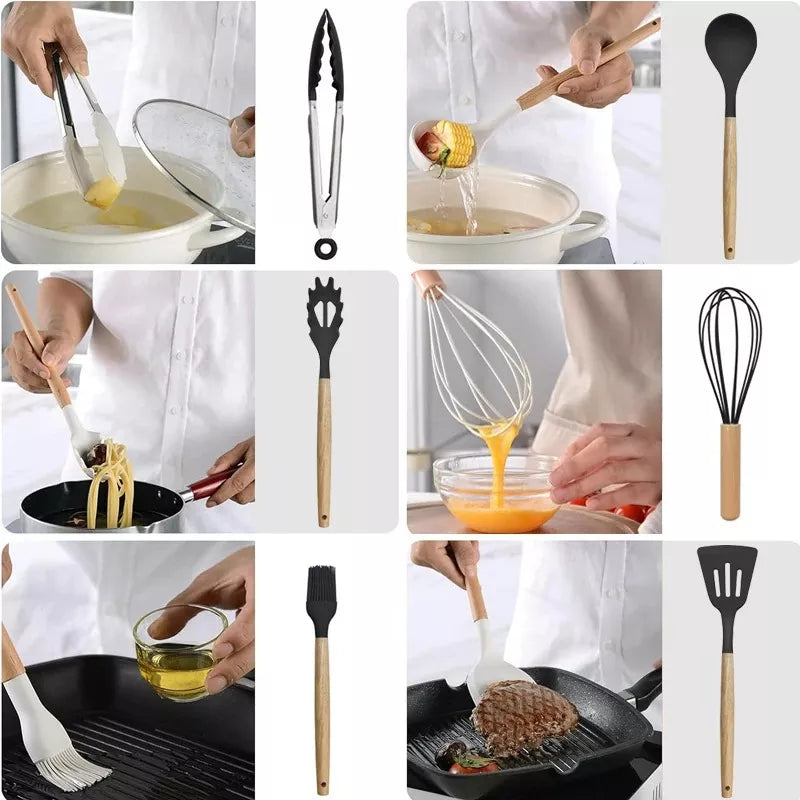 Set X12 Utensillos De Cocina Antiadherentes De Silicona Agregar a favoritos