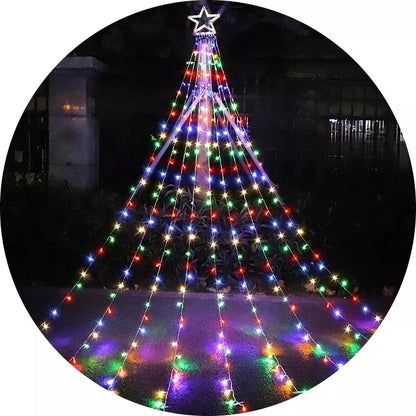 Luces Cascada Arbol De Navidad Estrella Guirnalda Luces 3mts