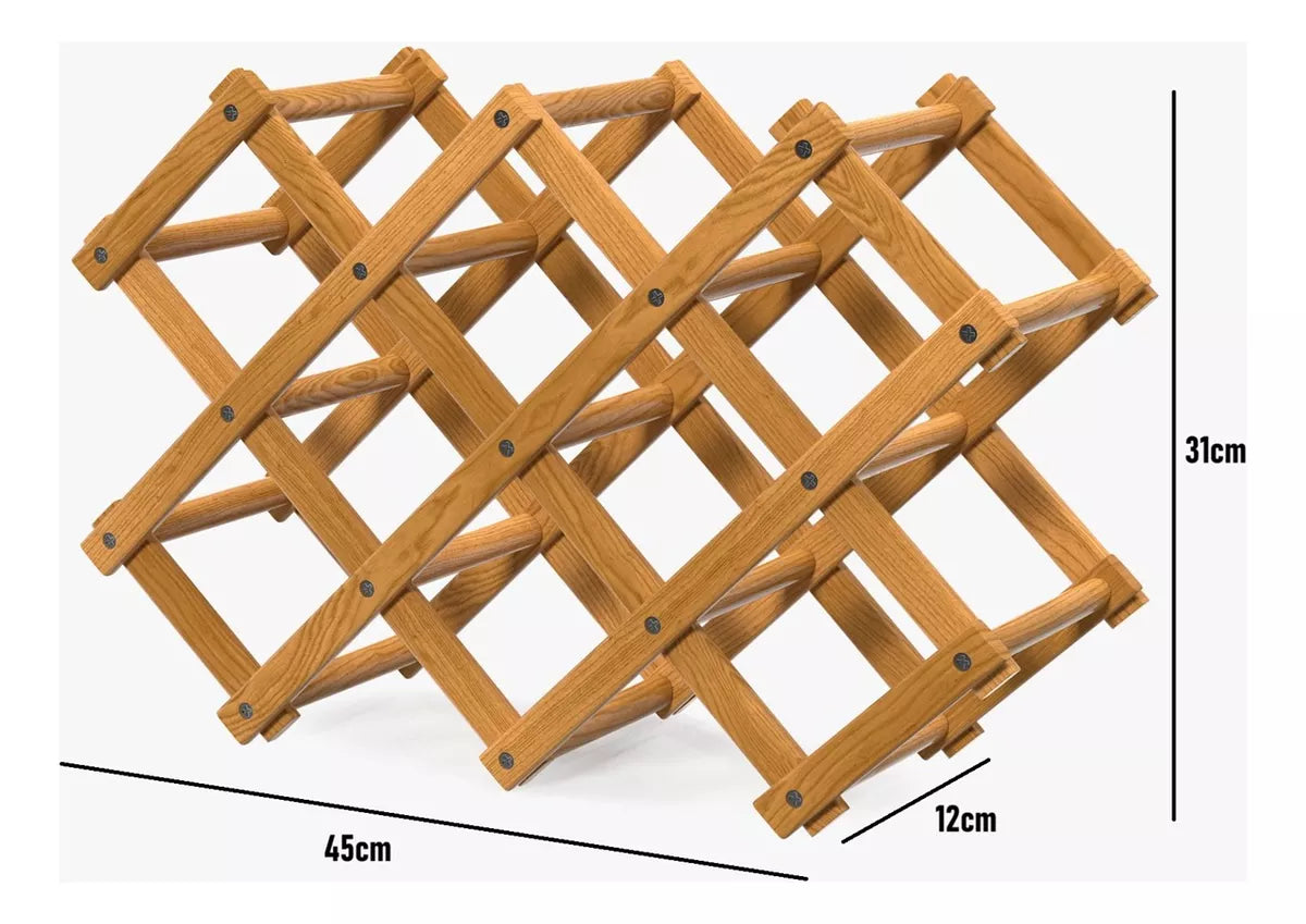 Porta Vino Botellas Plegable Soporte De Vino Madera 10 Pts.