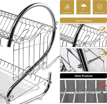Secaplatos 2 Niveles Secador De Loza Secador Escurridor Loza