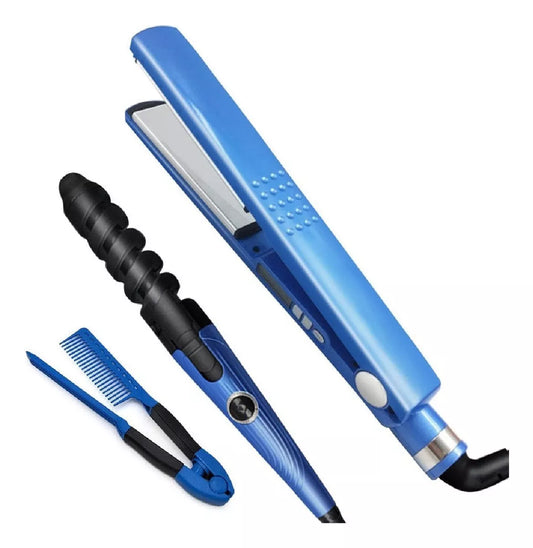 Plancha Alisadora Plancha De Cabello + Rizadora Titanium 2en1