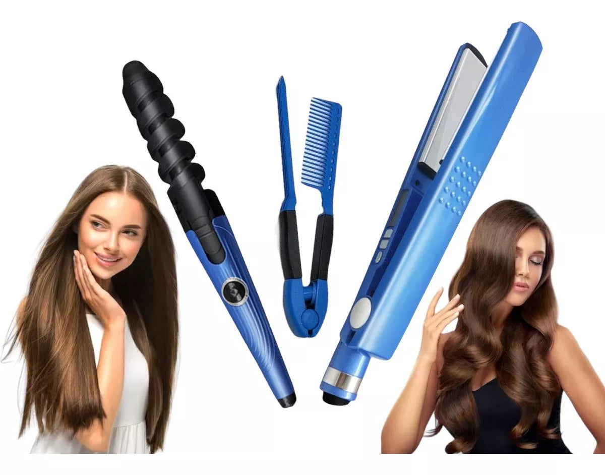 Plancha Alisadora Plancha De Cabello + Rizadora Titanium 2en1