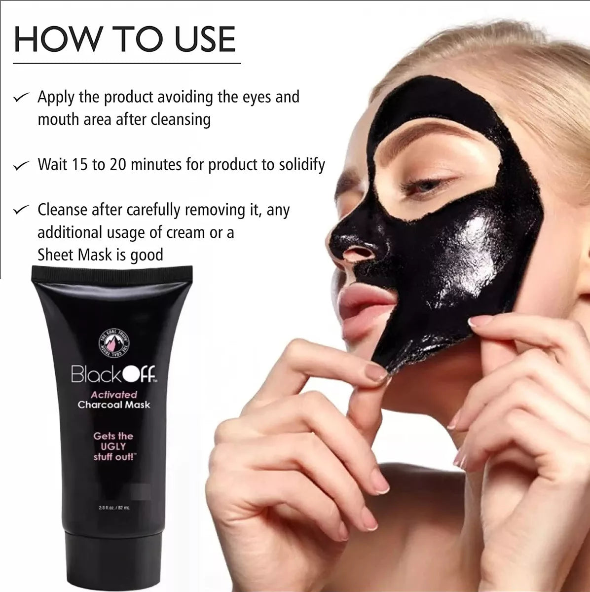 Mascarilla Facial Carbón Activado Black Off Puntos Negros