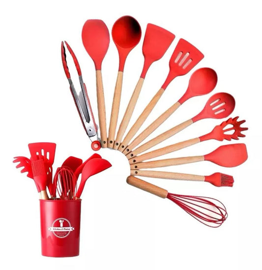 Set X12 Utensillos De Cocina Antiadherentes De Silicona Agregar a favoritos