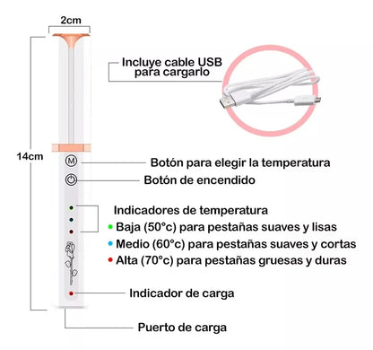 Encrespador Electrico Encrespador Pestañas Rizador Usb