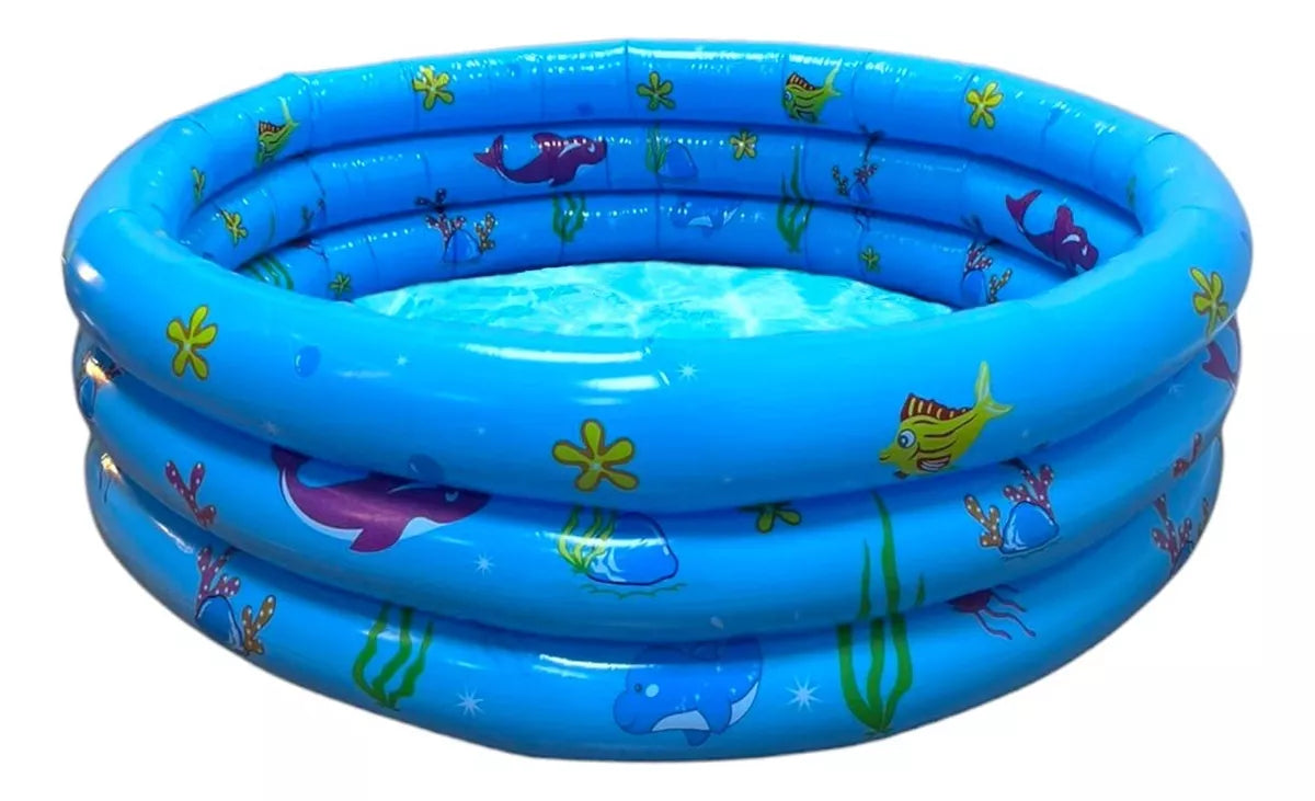 Piscina Inflable Plástico 3 Anillos Piscina Redonda 100x35cm