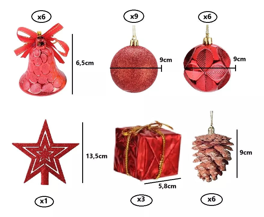 Pack X30 Bolas De Arbol De Navidad Esferas 9cm Decoracion