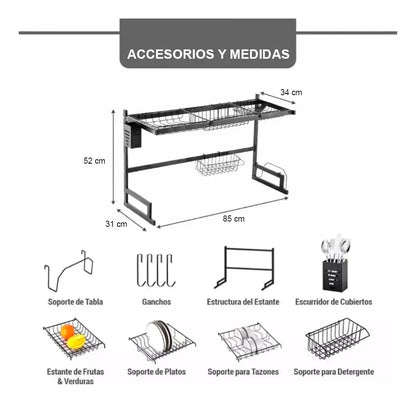 Escurridor Plato Acero Inoxidable Secaplatos Acero Inoxidable