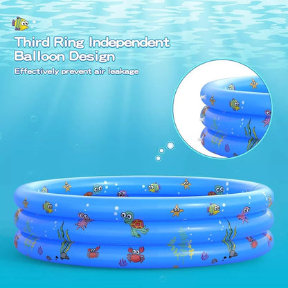 Piscina Inflable Plástico Niño 3 Anillos 120x40cm Verano