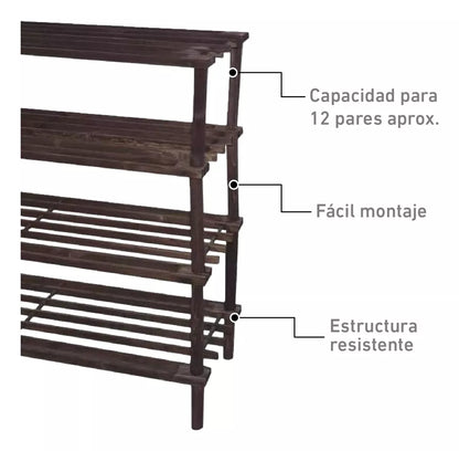 Zapatero Organizador Mueble Zapatero Madera Zapateros 4nivel