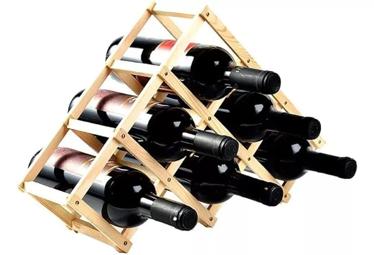 Porta Vino Botellas Plegable Soporte De Vino Madera 6 Pts.