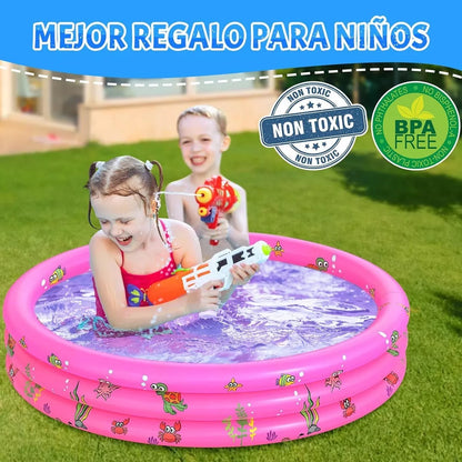 Piscina Inflable Plástico 3 Anillos Piscina Redonda 140x40cm