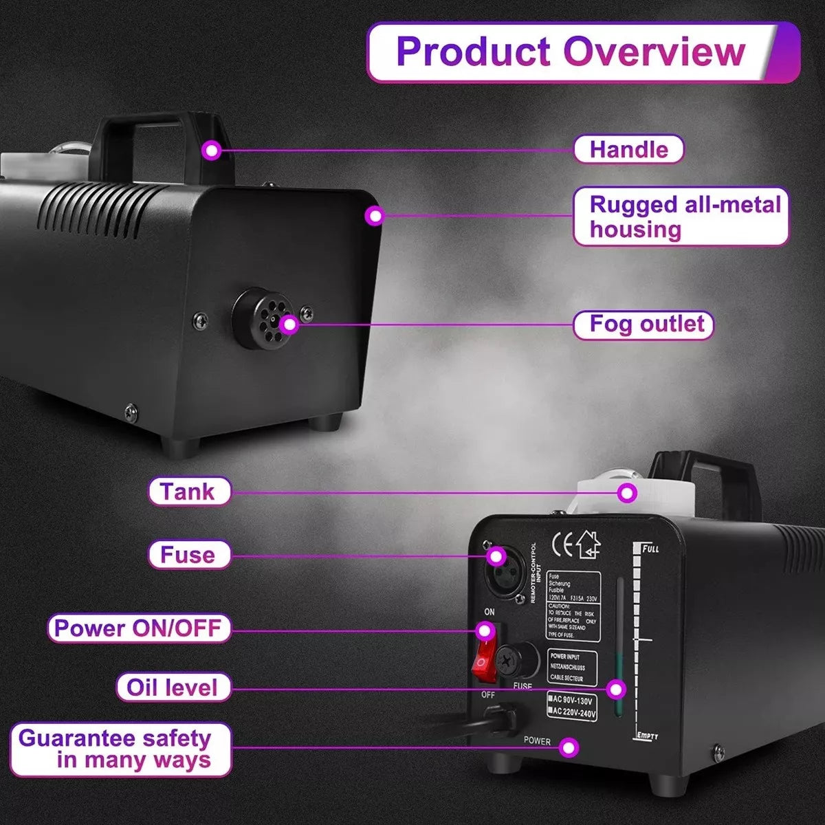 Maquina De Humo Para Fiestas Con Control 600w Efecto Niebla