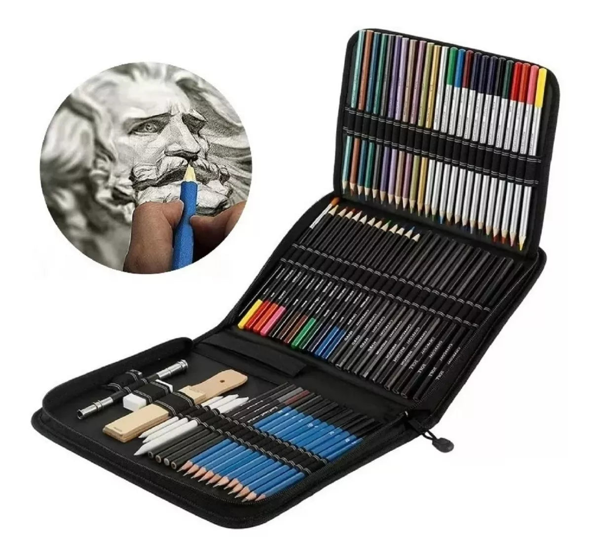 Lapices De Dibujo Kit Dibujo 72 Piezas Profesional Estuche