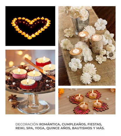 Pack X50 Velas Flotantes Vela Blanca/amarillas Velas Noche