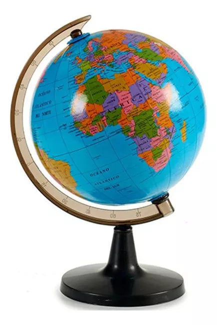 Globo Terraqueo Giratorio Con Base 21.4cm Mapa Mundi De Mesa