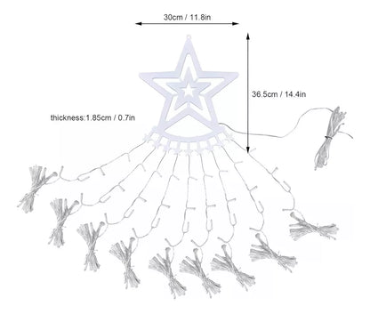 Luces Cascada Arbol De Navidad Estrella Guirnalda Luces 3mts