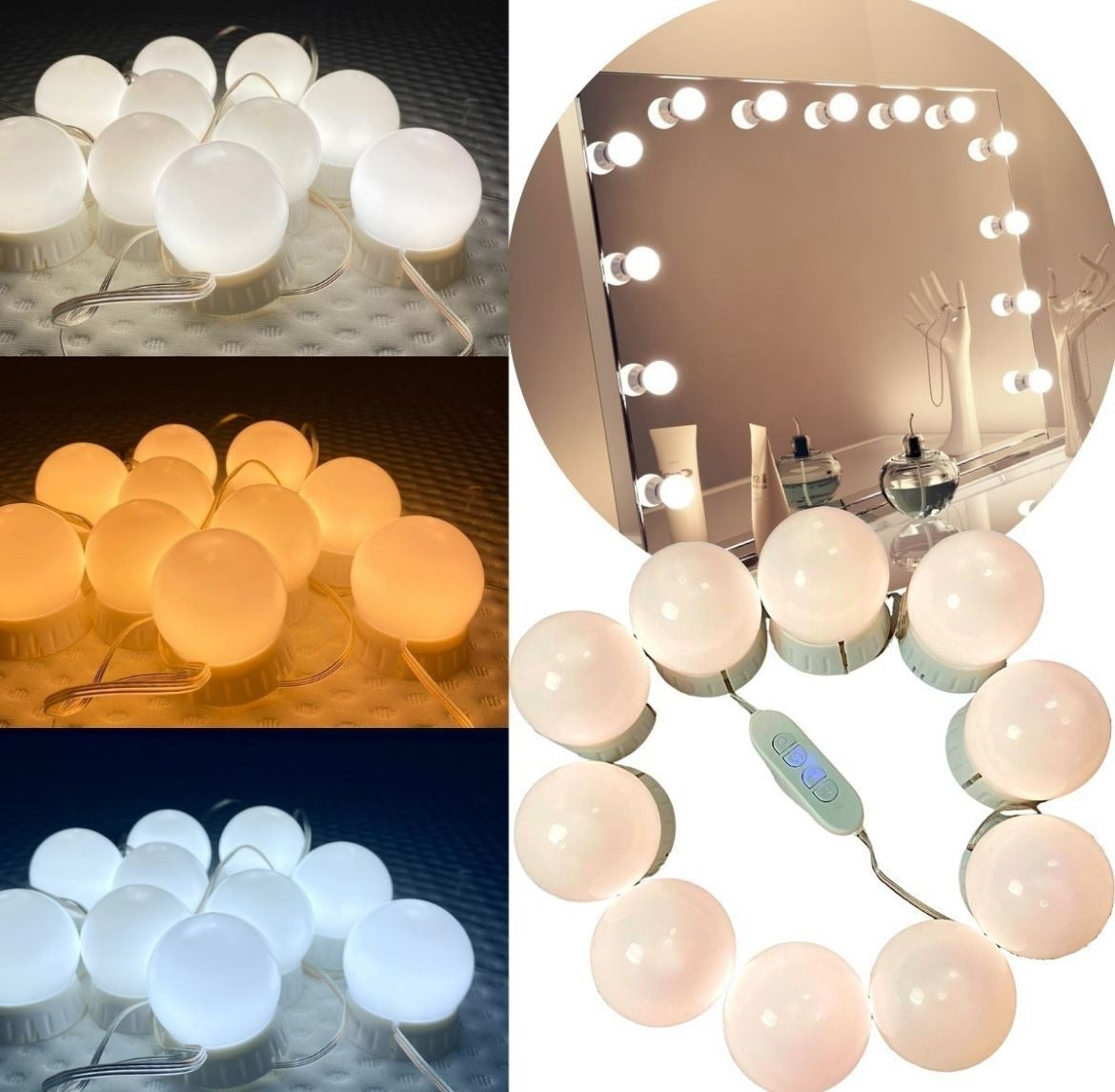 Luces Para Espejo Tocador Maquillaje 10 Led Bombillas