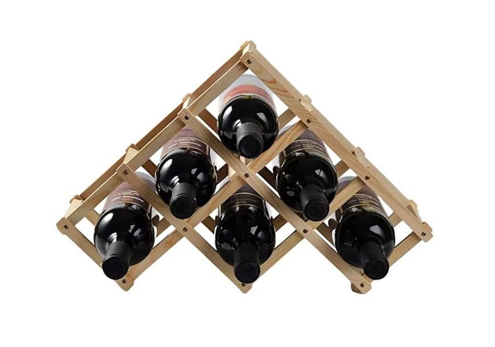 Porta Vino Botellas Plegable Soporte De Vino Madera 6 Pts.