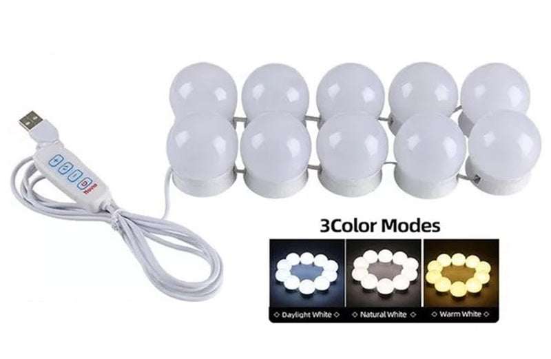 Luces Para Espejo Tocador Maquillaje 10 Led Bombillas