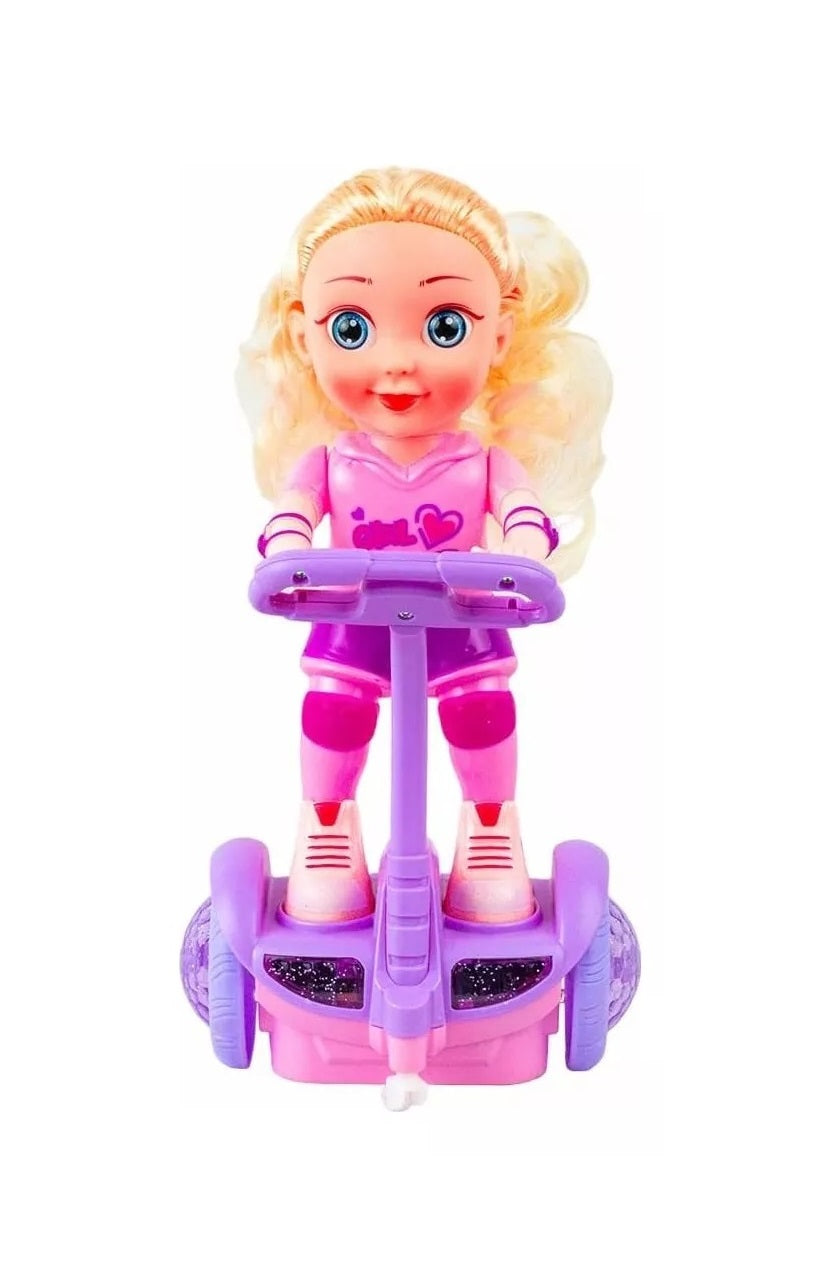 Muñeca Con Patineta Scooter Para Niñas Musical Con Luces