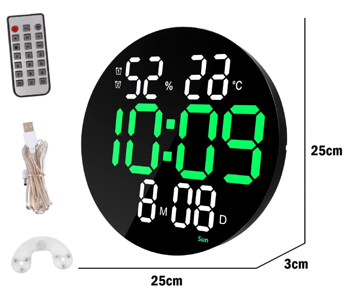 Reloj De Pared Moderno Reloj De Pared Digital Redondo Led